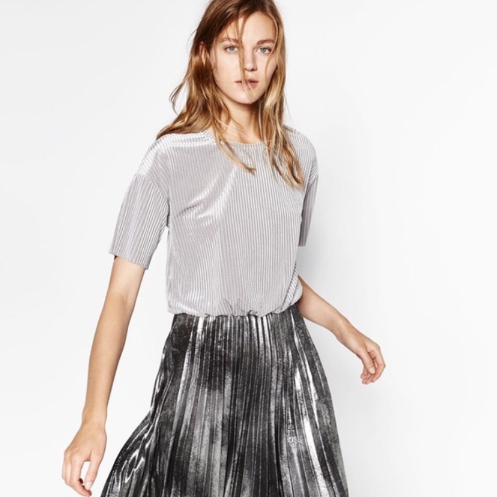 NWT Zara Cropped Velvet Top