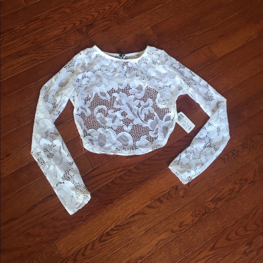 Lace Crop Top with High Cut Back