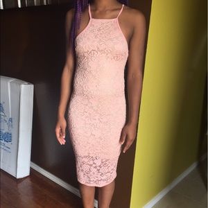 Cute soft pink laced dress