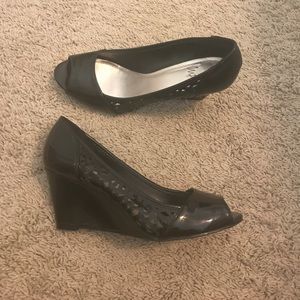 Black wedges with laser cut out detail