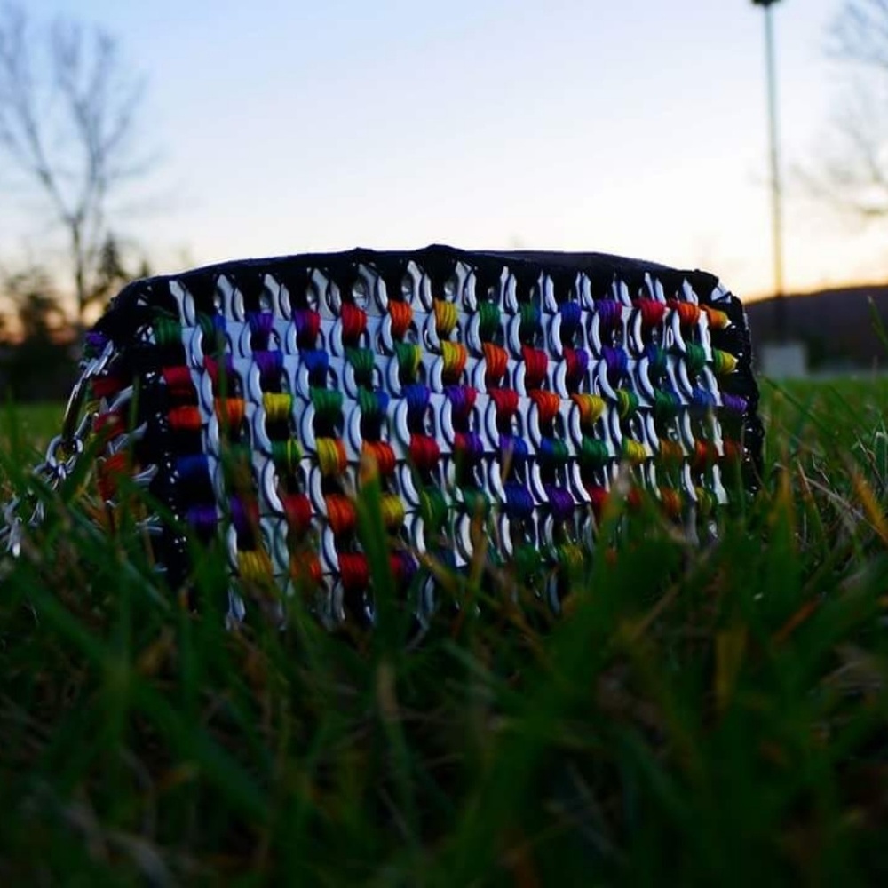 Rainbow soda tab clutch