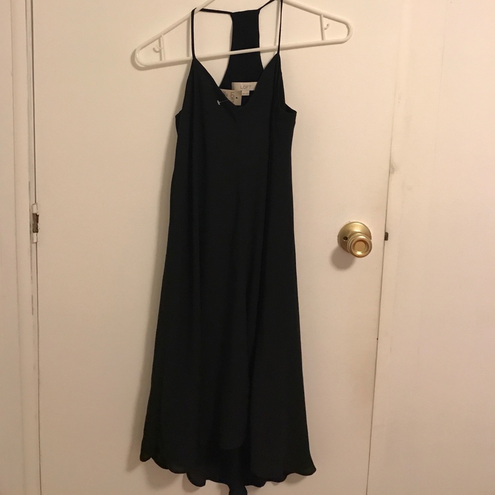 LOFT FLOWY BLACK DRESS