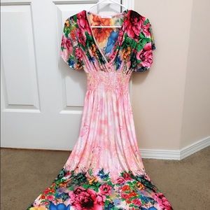 Floral beech dress maxi dress