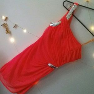 Coral One Strap Semi Tight Dress