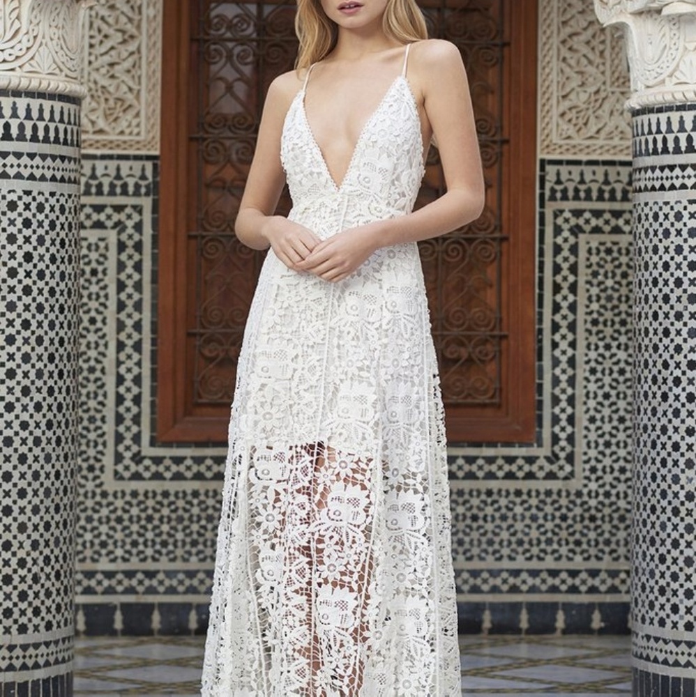 Jet Set Diaries Fez Lace Maxi dress/ Boho Wedding