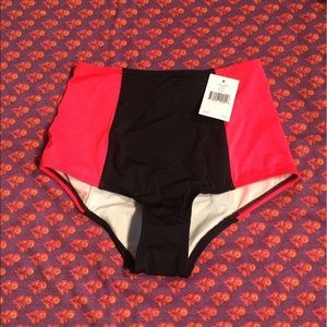 Kate Spade High Waisted Colorblock Bikini Bottom