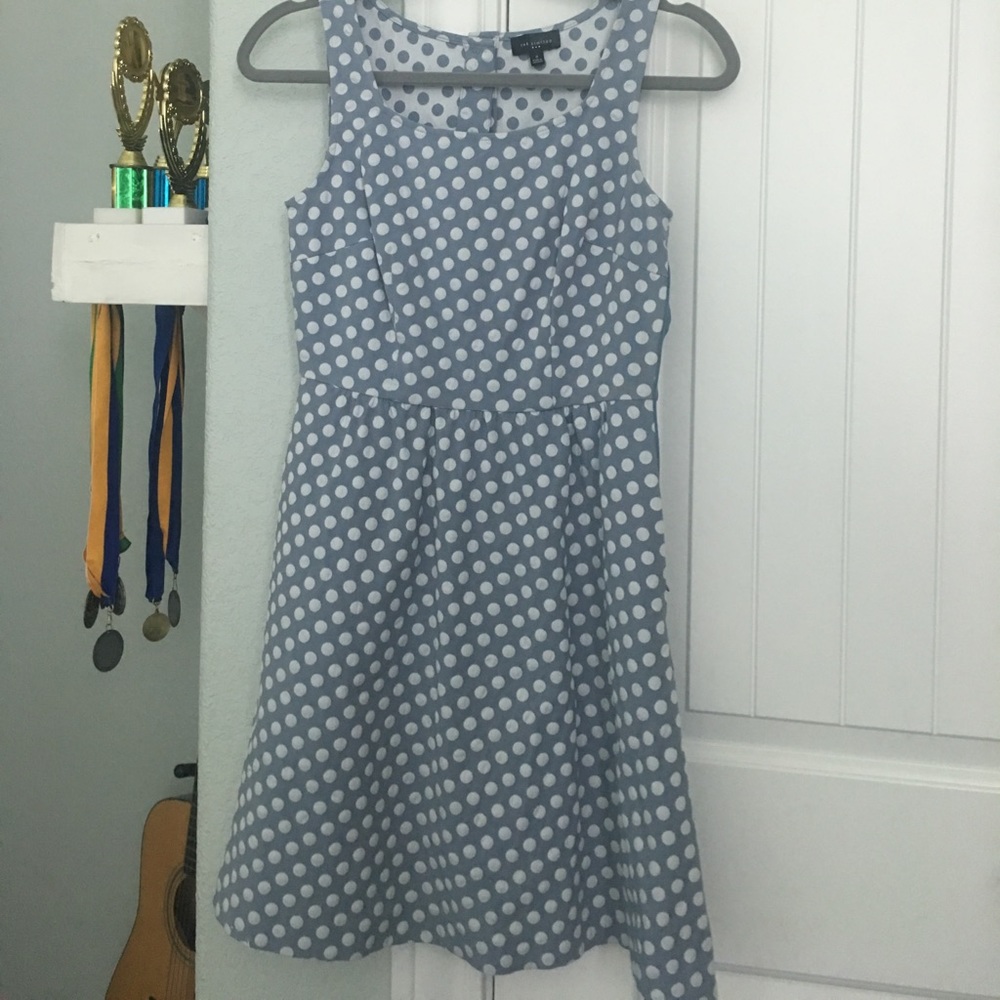 The Limited Blue Dress w/ White Polka Dots