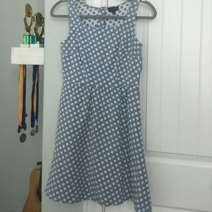 The Limited Blue Dress w/ White Polka Dots