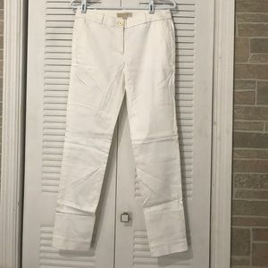 White MK trousers