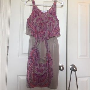 Amanda Uprichard silk dress with flutter top Sz P