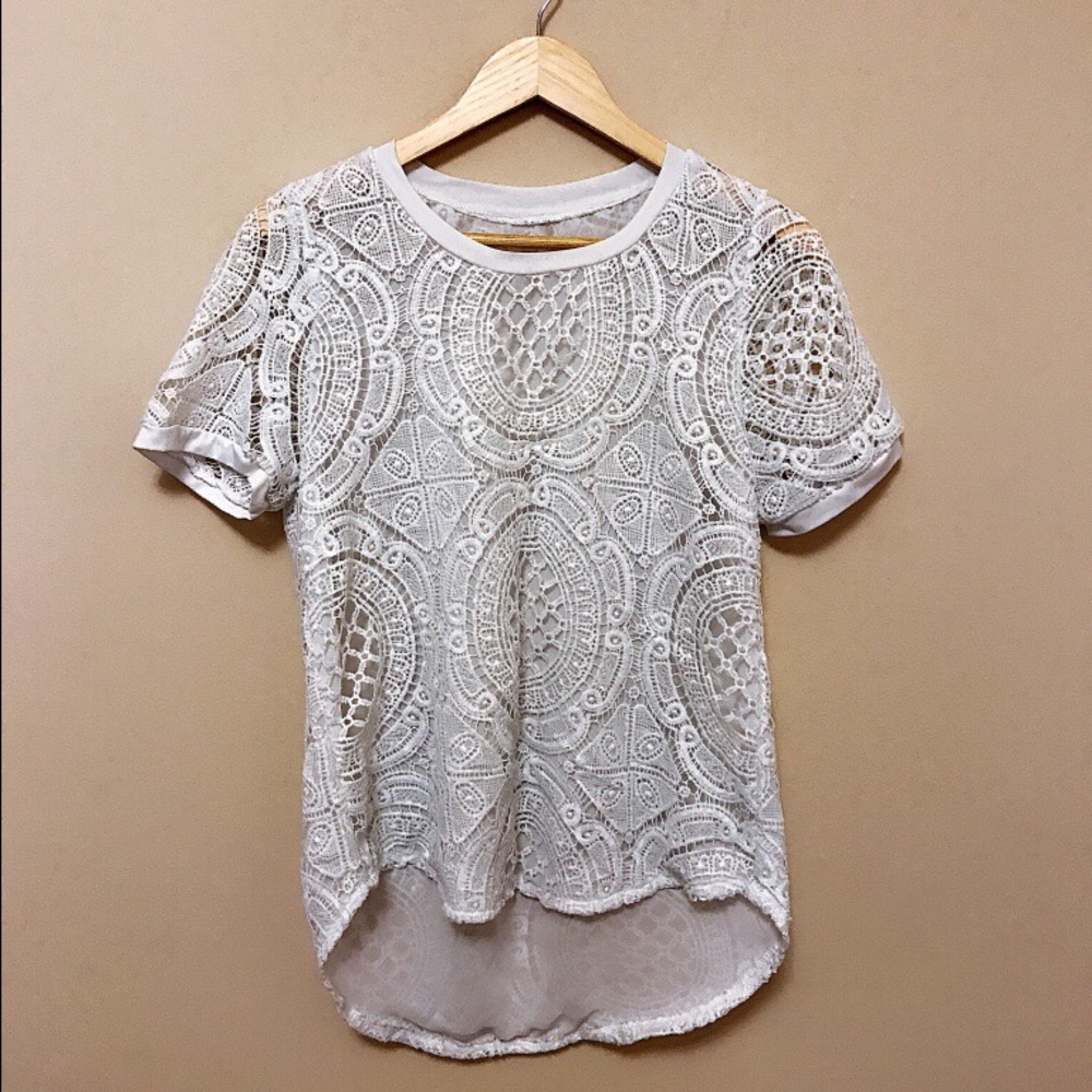 Floral white short sleeves