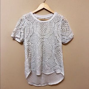 Floral white short sleeves