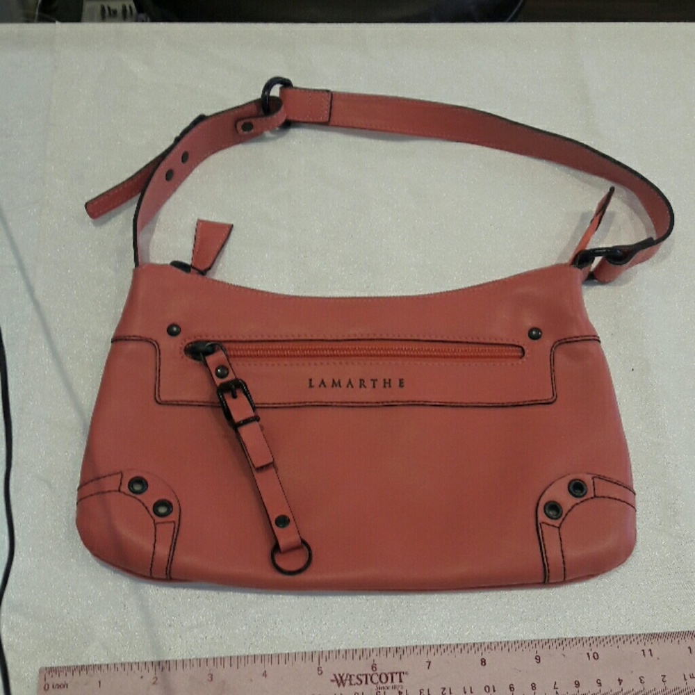 LAMARTHE Paris pink leather shoulder bag