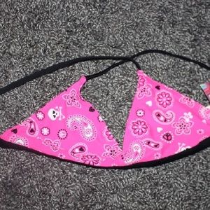 new kids cross pink paisley bikini set