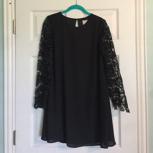 Black dress with lace sleeves