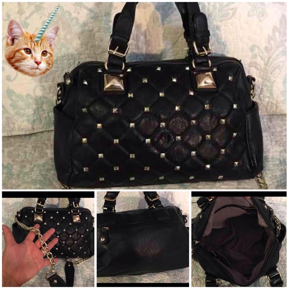 Black studded Handbag