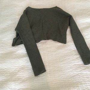 Olive green cropped sweater