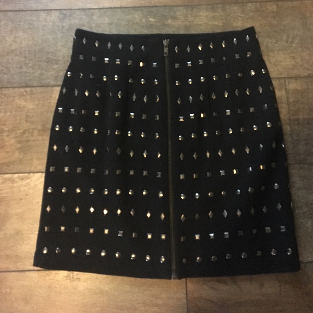 F21 STUDDED Black Pencil Skirt