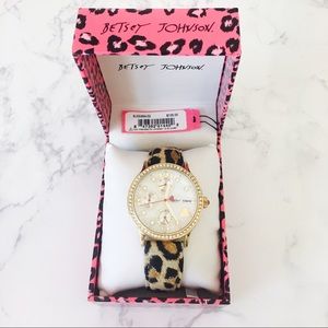 New! Betsey Johnson Leopard Print Watch