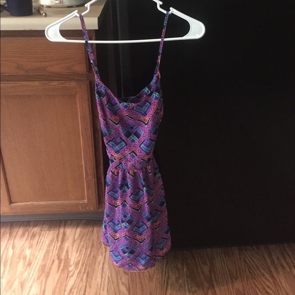 Purple geo pattern summer dress - Picture 1 of 3