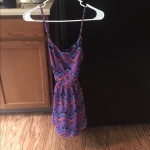 Purple geo pattern summer dress