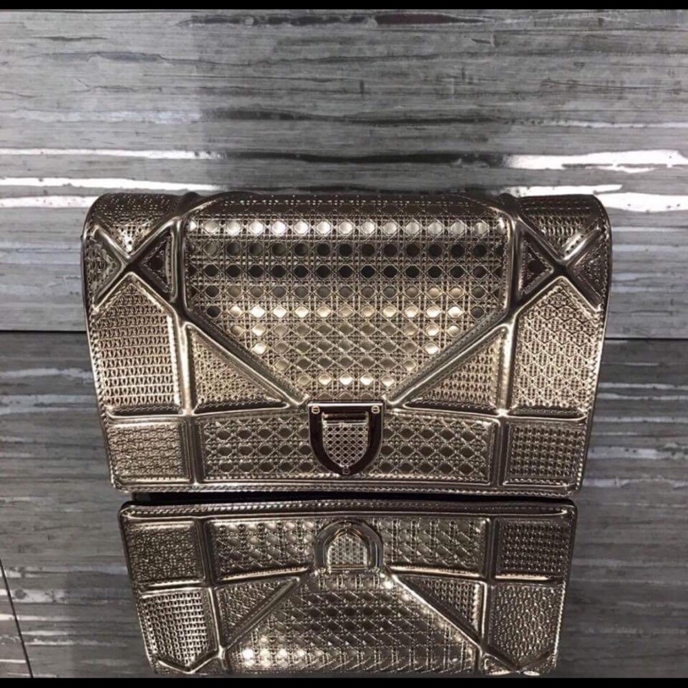Dior Diorama Metallic Micro-cannage Bag