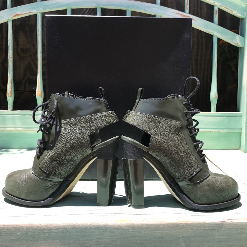 Alexander Wang olive leather booties!