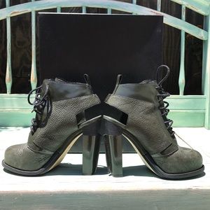 Alexander Wang olive leather booties!