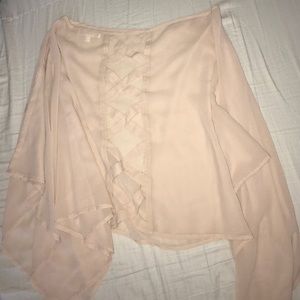 Cream Colored Loose Off Shoulder Top