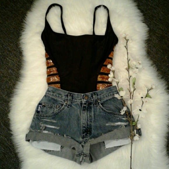 Lee Pants - Lee 24" Vtg High Waist Distressed Jean Shorts