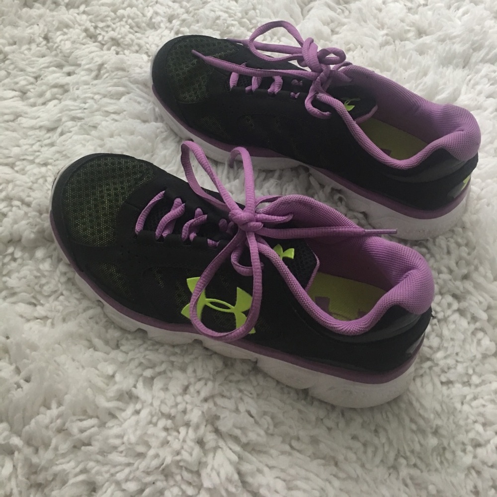 Girls Under Armour Purple/Highlighter Yellow Shoes