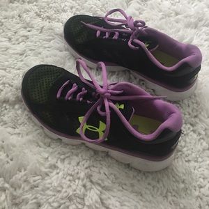 Girls Under Armour Purple/Highlighter Yellow Shoes