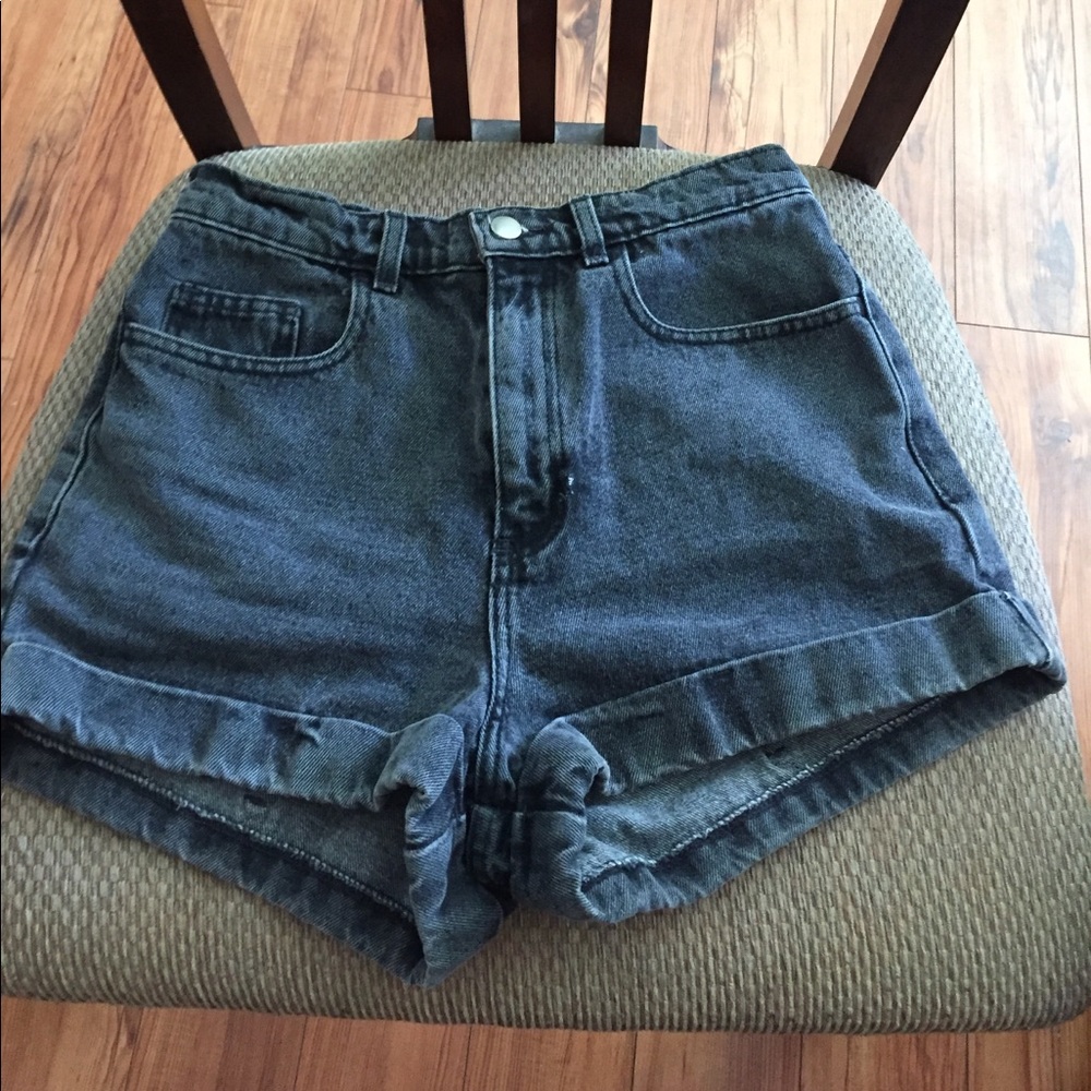 American apparel high waisted jean shorts