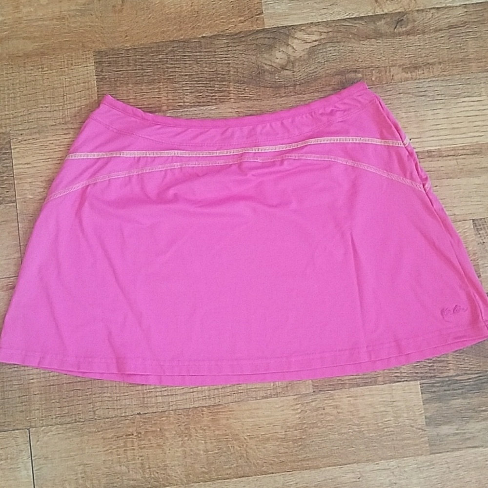 Pink and yellow tennis skirt
