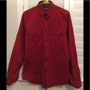 Express dark red dress button-down