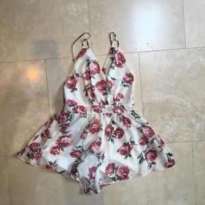 Floral Romper with fairly open back!