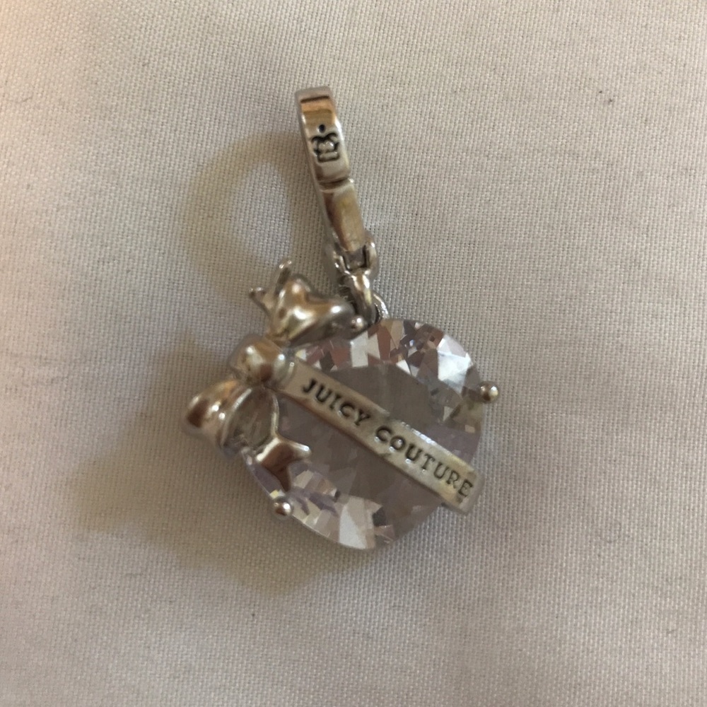 Juicy Couture Silver Charm Heart Stone Banner