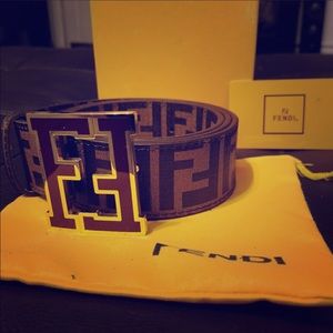 Fendi Belt (Brown College Leather) Men's