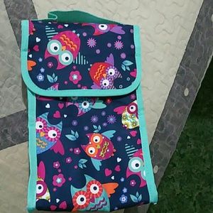 3/$8 Owls lunchbox Velcro closure