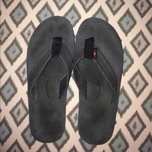 Rainbow black flip flop