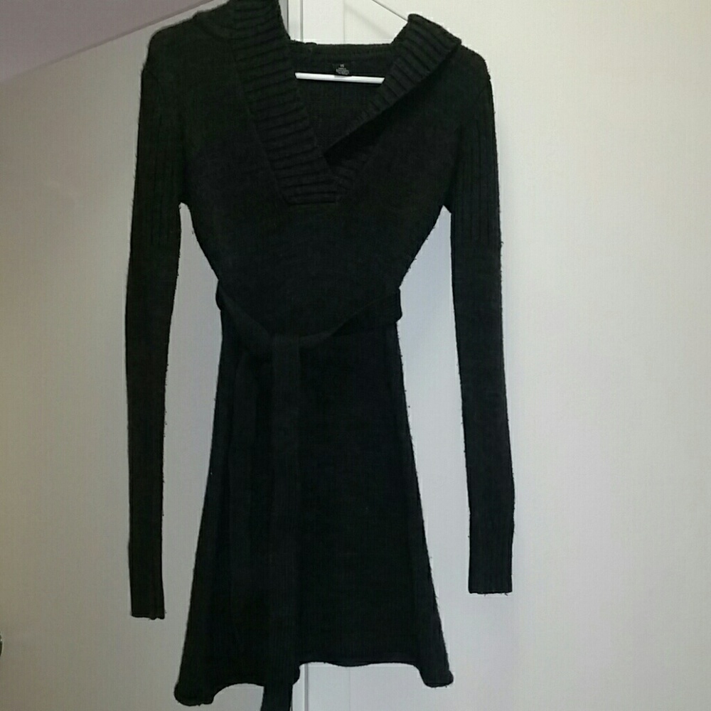 Gray sweater dress