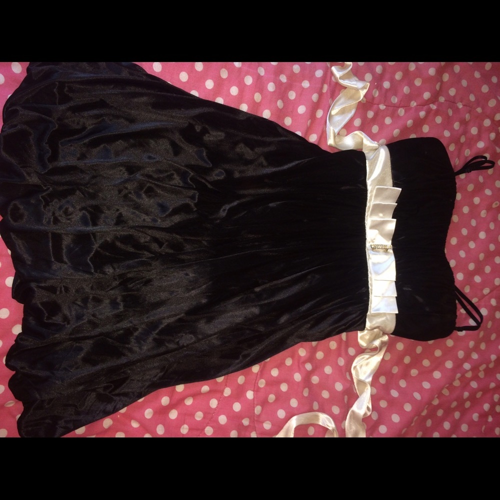 Black velvety mini dress