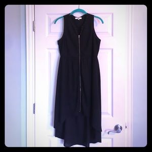 Full front zip black dress