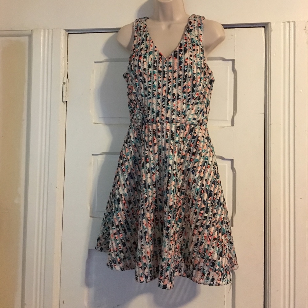 Multi color fit & flare dress