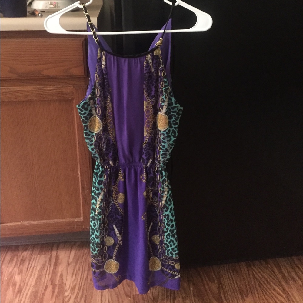 Purple zebra/multi pattern dress
