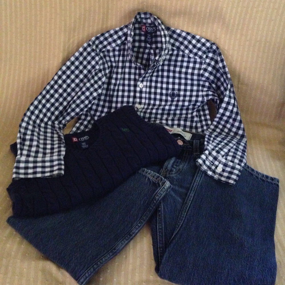 Boys Levi's Jeans, Chaps Polo Shirt and Vest
