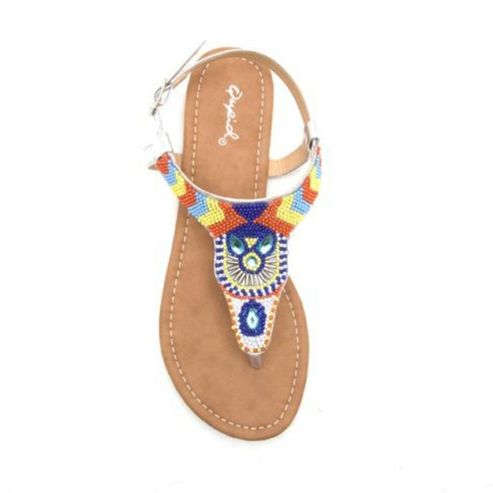 SALE!! Silver colorful Summer Sandals