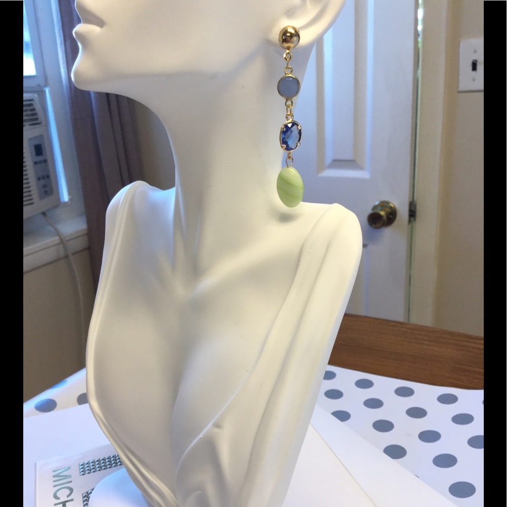Gold & Crystal Drops Earrings