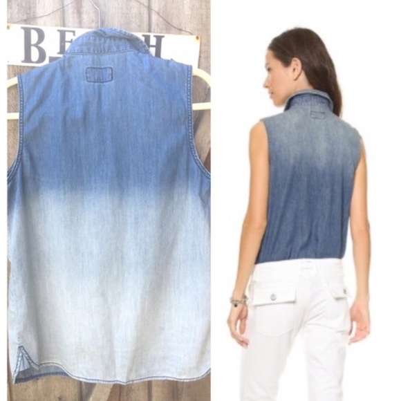 NWT Current/Elliott Chambray Perfect Shirt - Picture 3 of 3