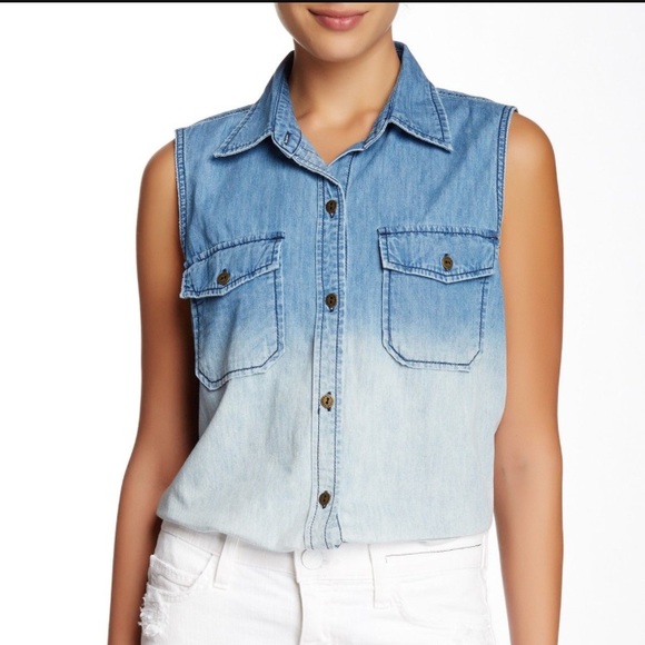 NWT Current/Elliott Chambray Perfect Shirt - Picture 2 of 3